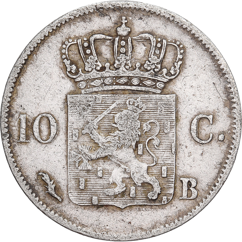 Netherlands, William I, 10 Cents, 1825, Brussels, Silver, EF(40-45), KM:53