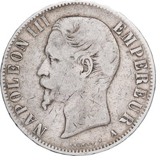 France, Napoléon III, 5 Francs, 1855, Paris, main ancre, Argent, TB