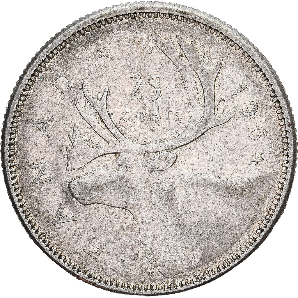 Canada, Elizabeth II, 25 Cents, 1965, Royal Canadian Mint, Argento, BB, KM:62