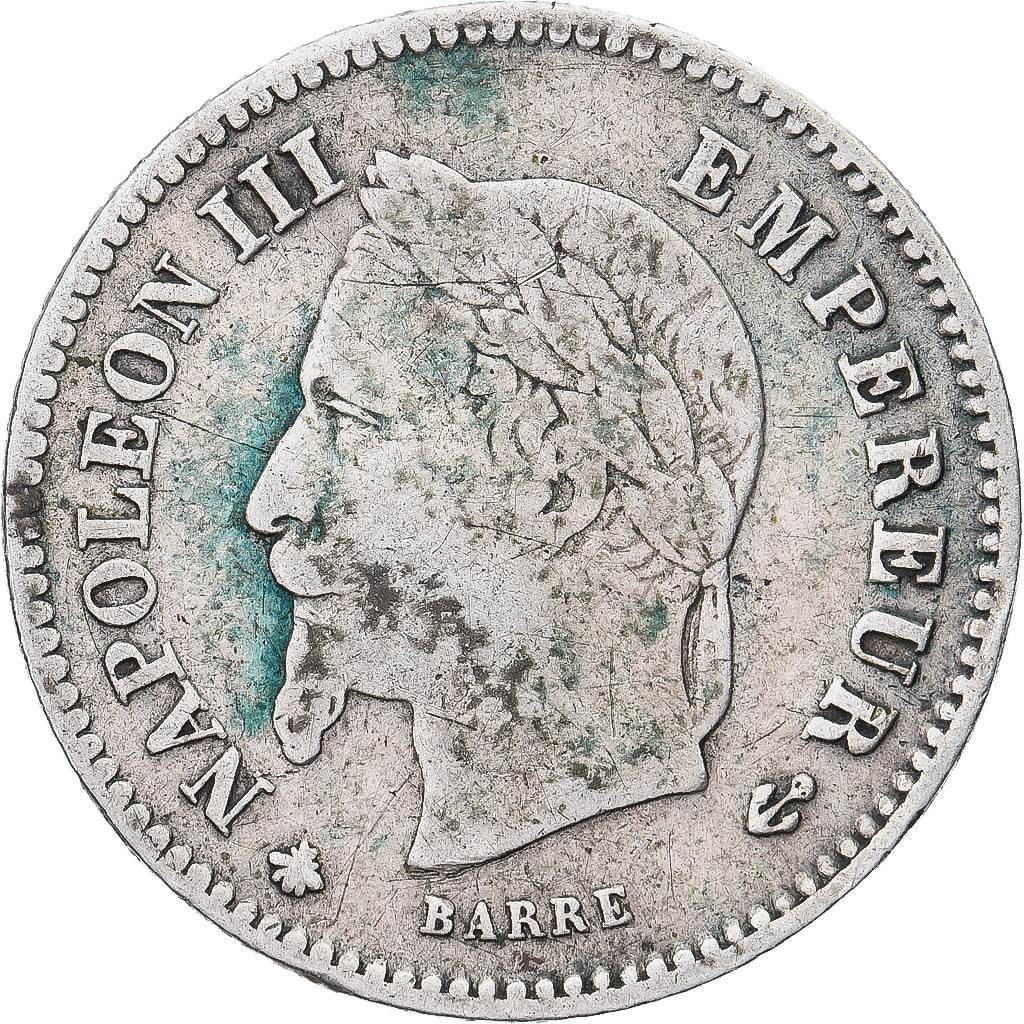 France, Napoleon III, 20 Centimes, 1867, Paris, Silver, VF(20-25), Gadoury:309