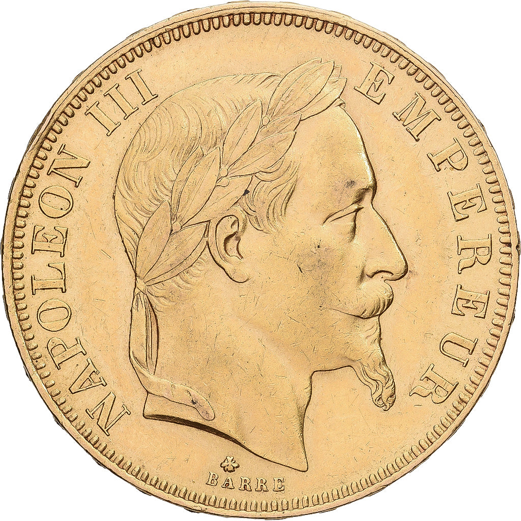 Francia, Napoleon III, 50 Francs, 1865, Paris, Rare, Oro, MBC+, Gadoury:1112