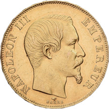 France, Napoleon III, 50 Francs, 1857, Paris, Gold, AU(50-53), Gadoury:1111
