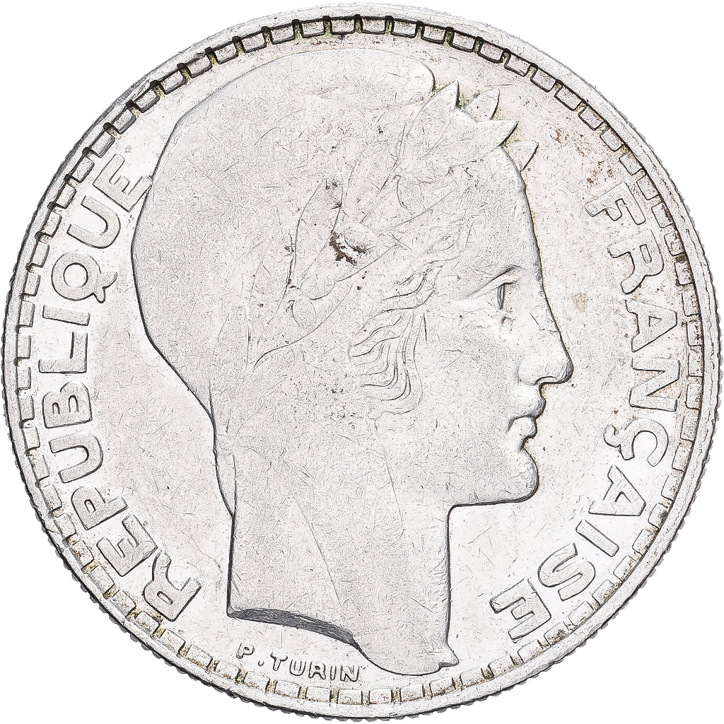 France, 20 Francs, Turin, 1929, Paris, Silver, AU(50-53), Gadoury:852, KM:879