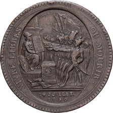 France, 5 Sols, Monneron, 1792 / AN 4, Birmingham, Bronze, VF(30-35)