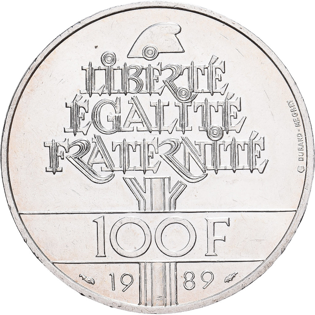 Francia, 100 Francs, Droits de l'Homme, 1989, Paris, Plata, EBC, Gadoury:904