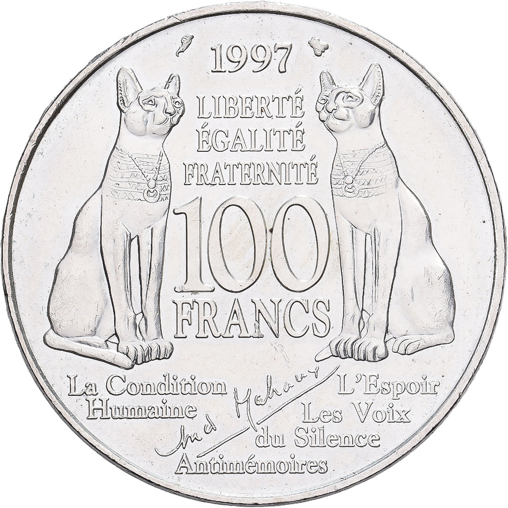 Francia, 100 Francs, André Malraux, 1997, Paris, Plata, EBC, Gadoury:954