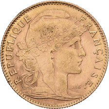 Frankrijk, 10 Francs, Marianne, 1910, Paris, Goud, ZF, Gadoury:1017, KM:846