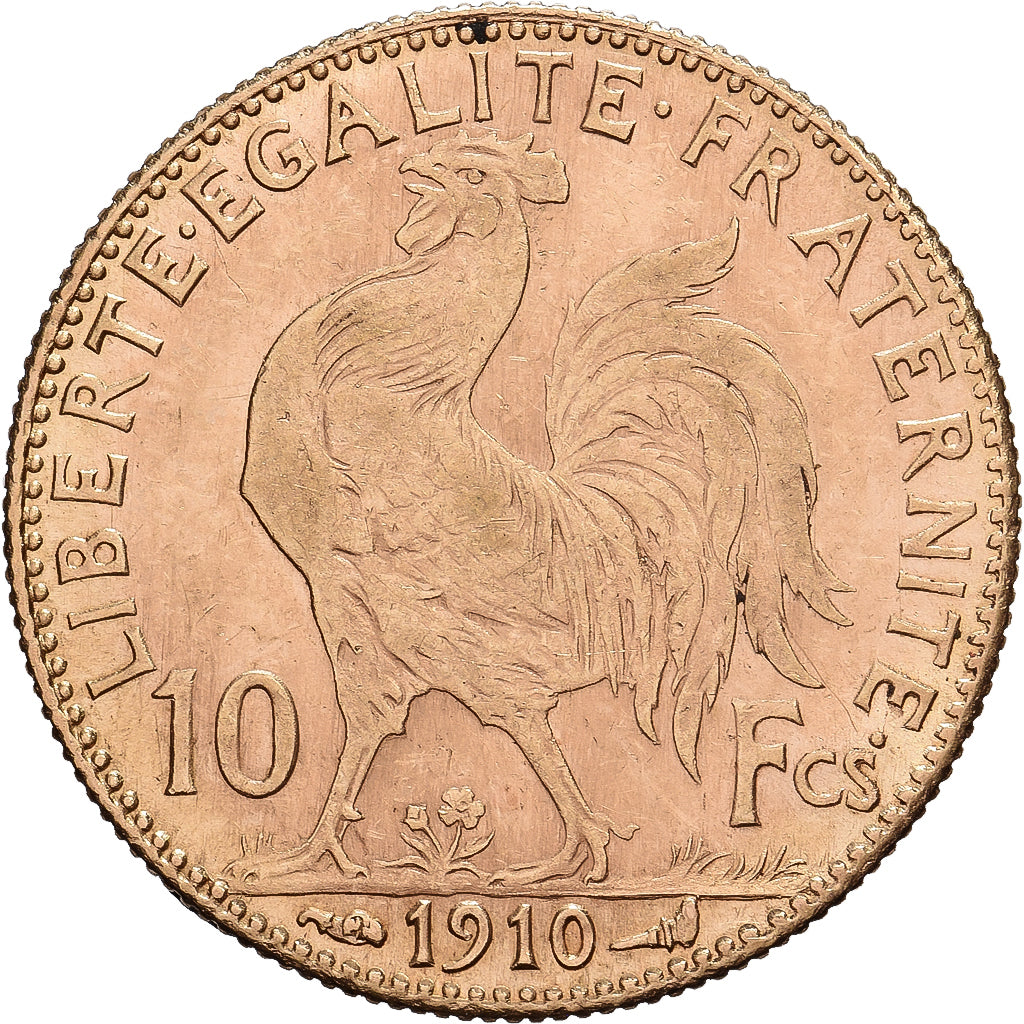 Francia, 10 Francs, Marianne, 1910, Paris, Oro, MBC, Gadoury:1017, KM:846