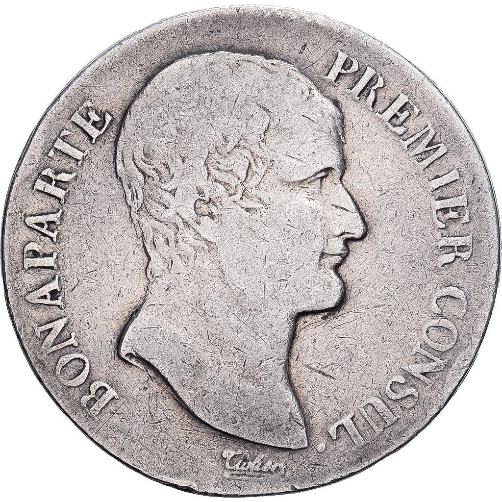 França, Bonaparte Premier Consul, 5 Francs, An 12 (1804), Nantes, Prata