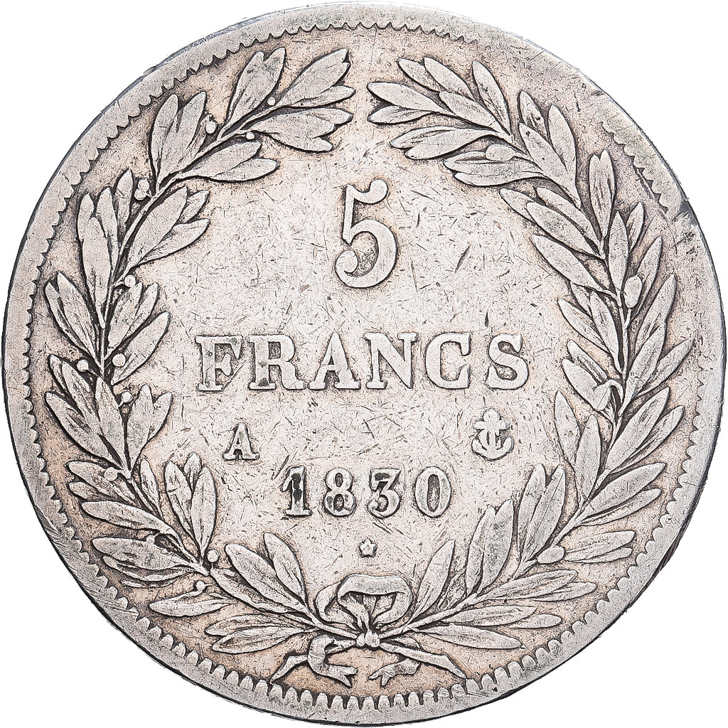 Francja, Louis Philippe I, 5 Francs, 1830, Paris, Srebro, VF(30-35)