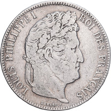 France, Louis Philippe I, 5 Francs, 1835, Bordeaux, Silver, VF(30-35)