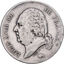 France, Louis XVIII, 5 Francs, 1817, Paris, Silver, VF(30-35), Gadoury:614