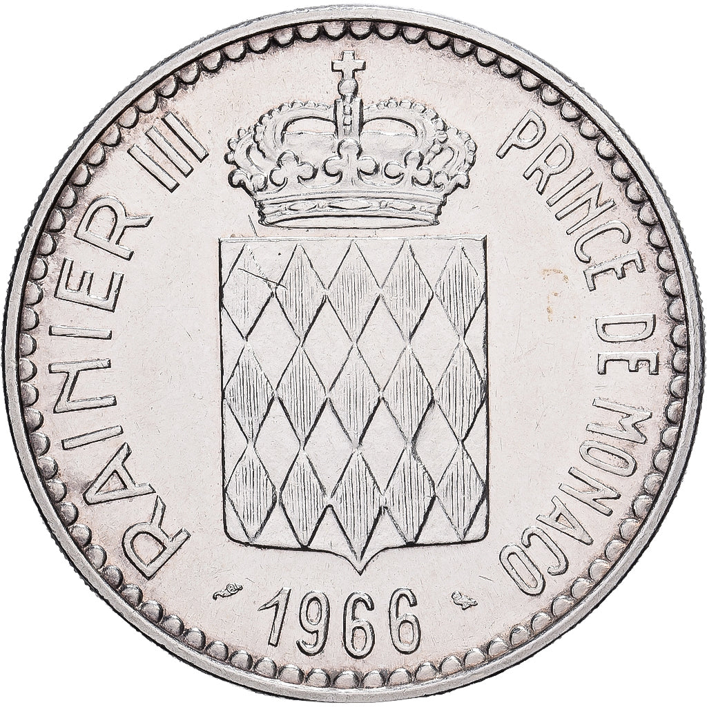 Monaco, Rainier III, 10 Francs, 1966, Paris, Argento, SPL, Gadoury:MC155, KM:146