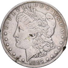 Estados Unidos, Dollar, Morgan Dollar, 1897, U.S. Mint, Plata, BC+, KM:110