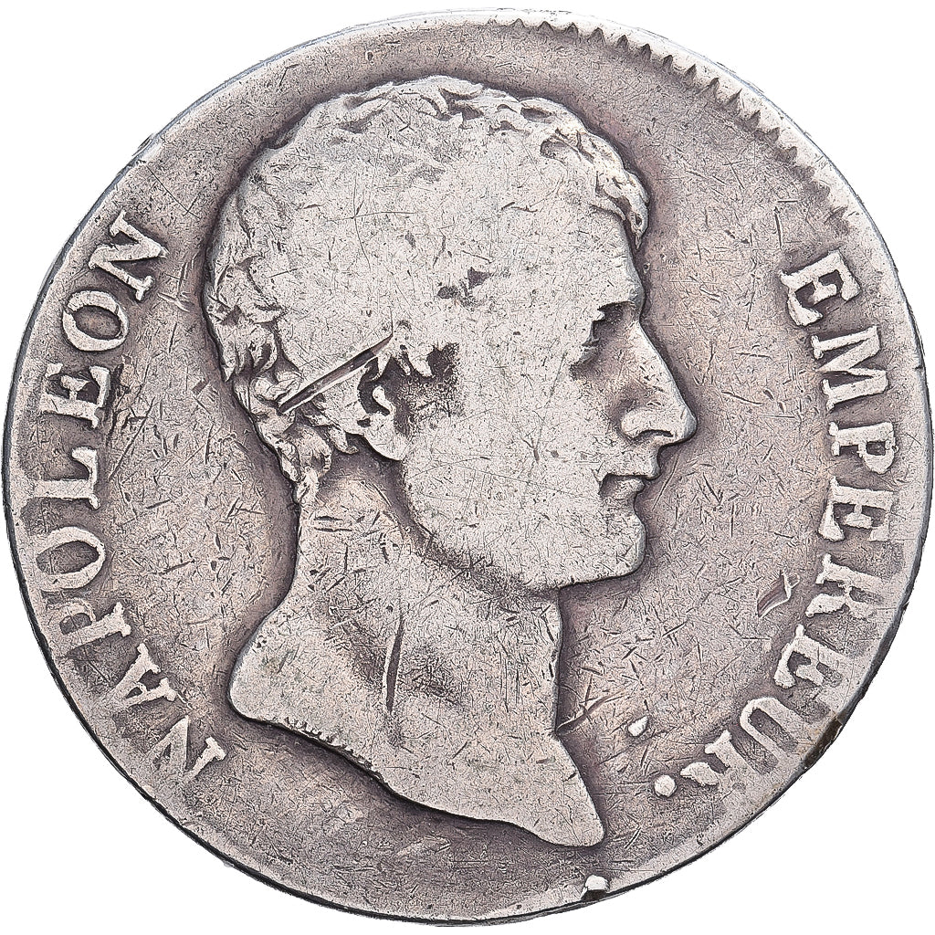 França, Napoleon I, 5 Francs, An 12 (1804), Toulouse, Prata, VF(30-35)