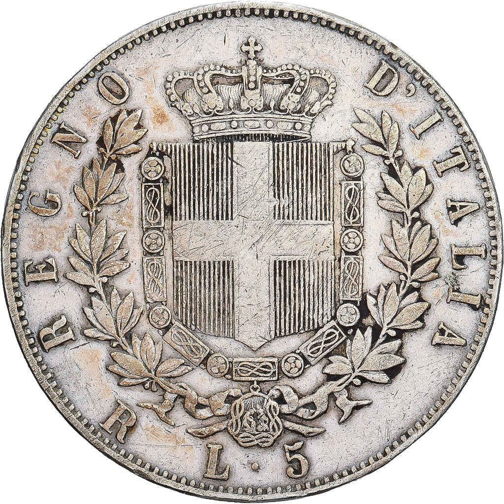 Italie, Victor-Emmanuel II, 5 Lire, 1875, Rome, Argent, TTB+, KM:8.4