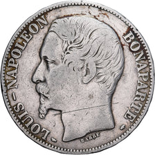 Francia, 5 Francs, Louis Napoléon Bonaparte, 1852, Paris, Grosse tête, Plata