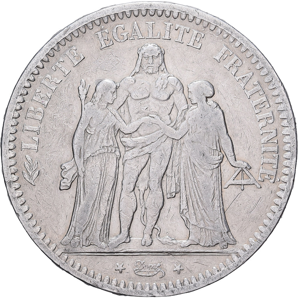 France, 5 Francs, Hercule, 1848, Paris, Silver, VF(30-35), Gadoury:683, KM:756.1