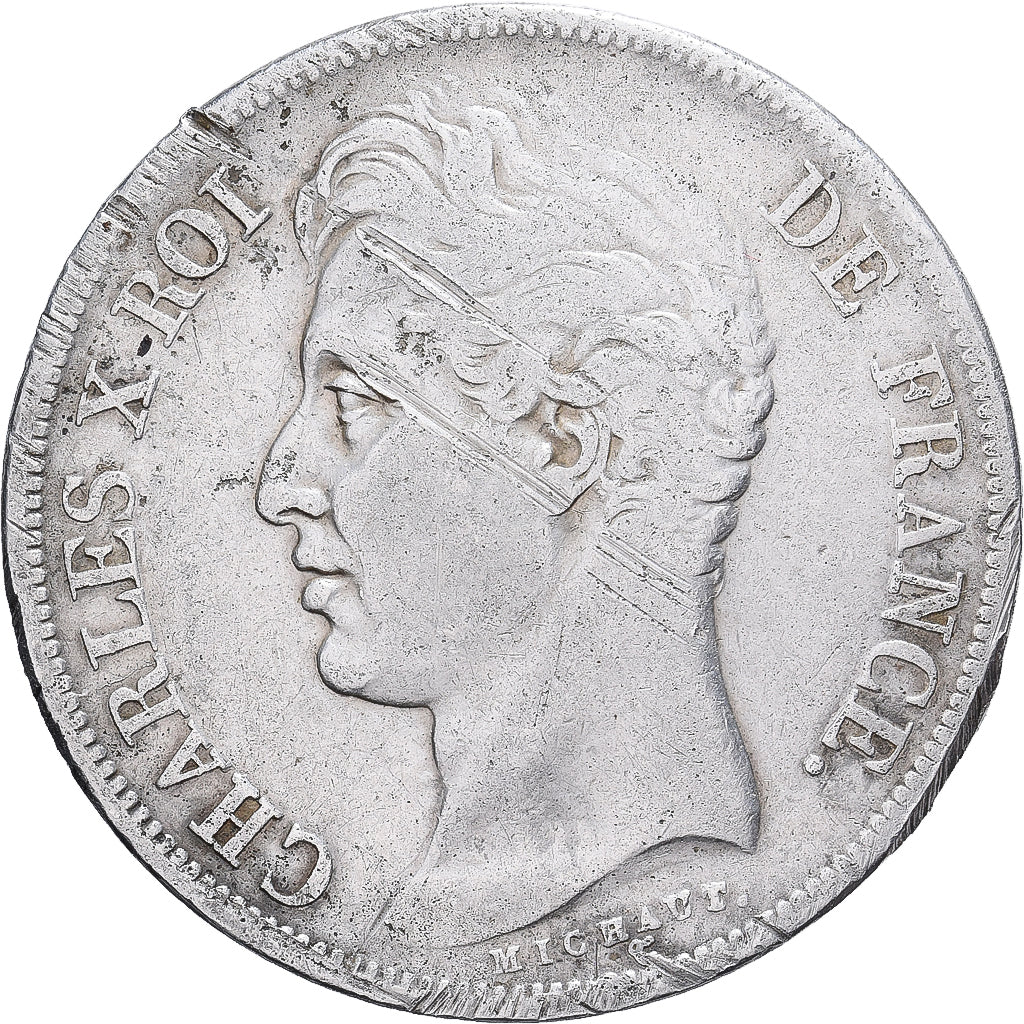Francja, Charles X, 2 Francs, 1829, Rouen, Srebro, VF(30-35), Gadoury:516