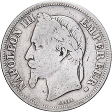 France, Napoléon III, 2 Francs, 1866, Strasbourg, Argent, TB, Gadoury:527