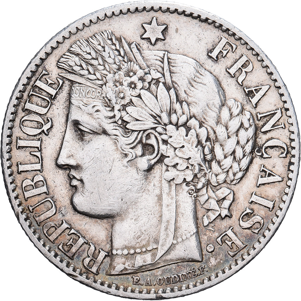 Francja, 2 Francs, Cérès, 1887, Paris, Srebro, AU(50-53), Gadoury:530a