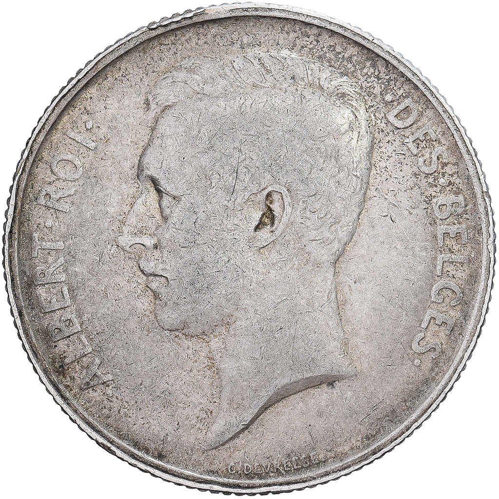 Belgia, Albert I, 2 Francs, 2 Frank, 1910, Brussels, Srebro, VF(30-35), KM:74