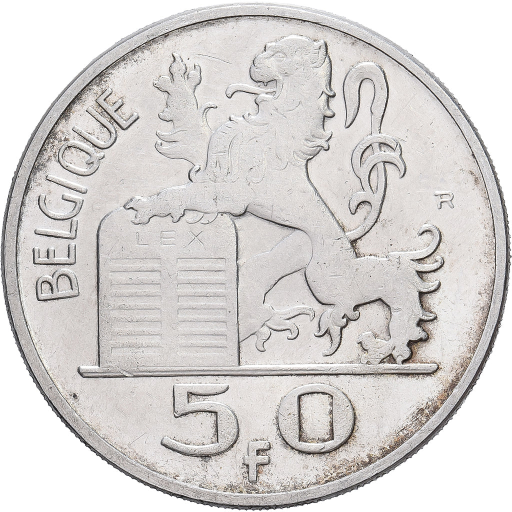 Belgium, Régence Prince Charles, 50 Francs, 50 Frank, 1951, Brussels, Silver
