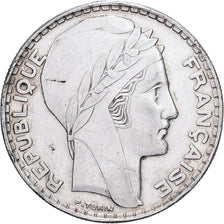 Frankrijk, 20 Francs, Turin, 1937, Paris, Zilver, ZF+, Gadoury:852, KM:879
