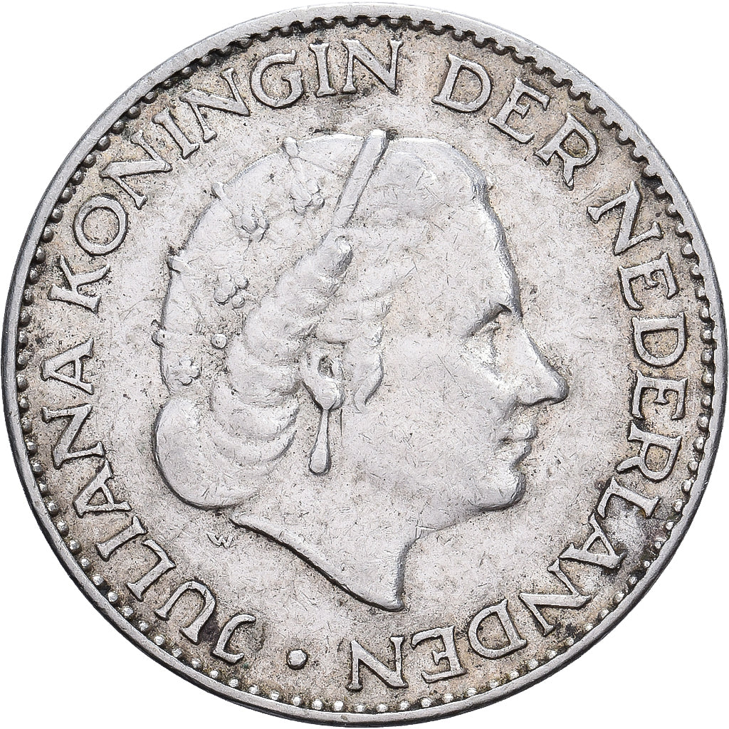 Países Baixos, Juliana, Gulden, 1955, Prata, AU(50-53), KM:184