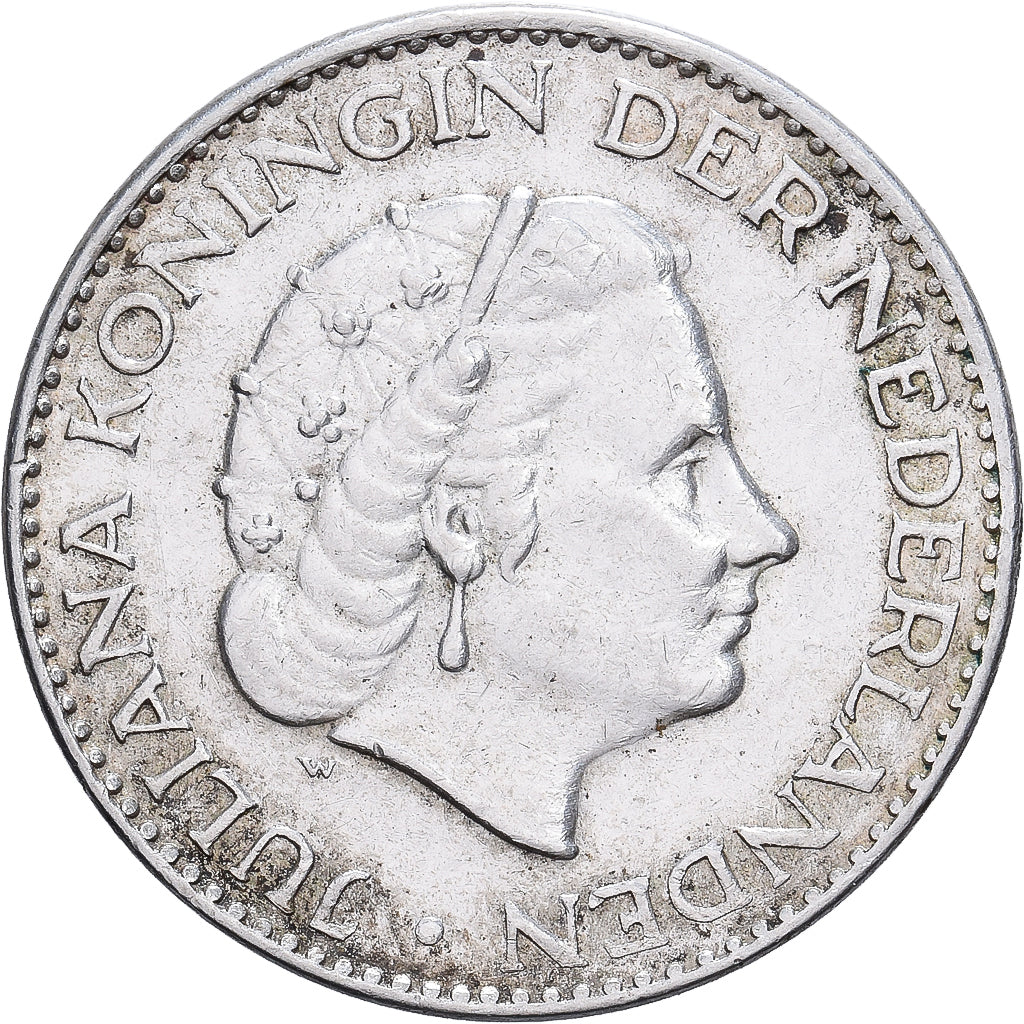 Países Baixos, Juliana, Gulden, 1965, Prata, AU(50-53), KM:184