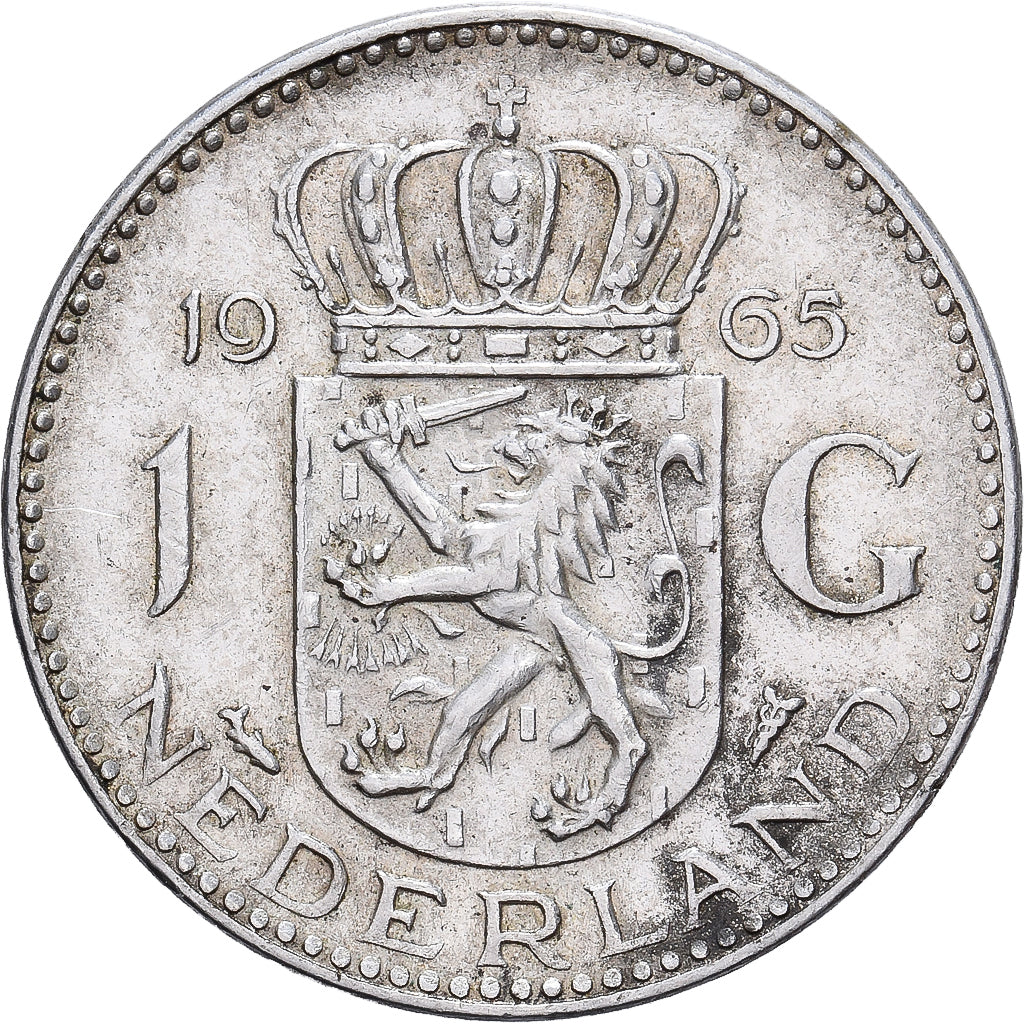 Países Baixos, Juliana, Gulden, 1965, Prata, AU(50-53), KM:184