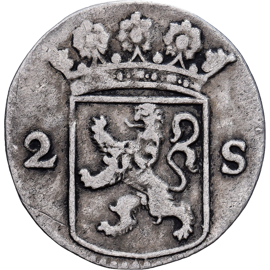 Países Baixos, HOLLAND, 2 Stuivers, Double Wapenstuiver, 1722, Dordrecht