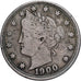 Stati Uniti, 5 Cents, Liberty Nickel, 1900, U.S. Mint, Rame-nichel, BB, KM:112