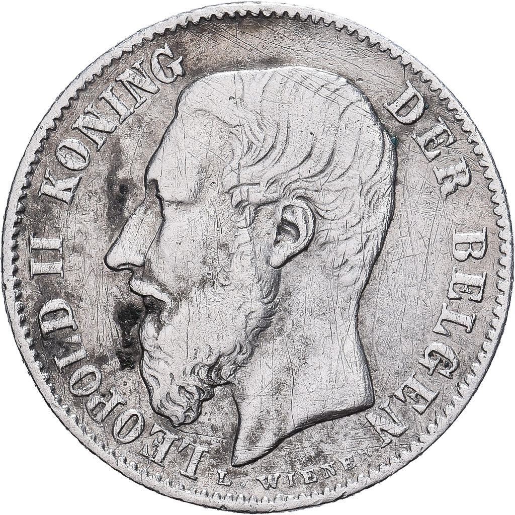 Belgien, Leopold II, 50 Centimes, 1886, Brussels, Silber, S+, KM:27