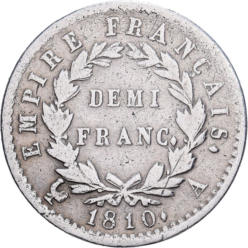 Frankreich, Napoleon I, 1/2 Franc, 1810, Paris, Silber, S+, Gadoury:399