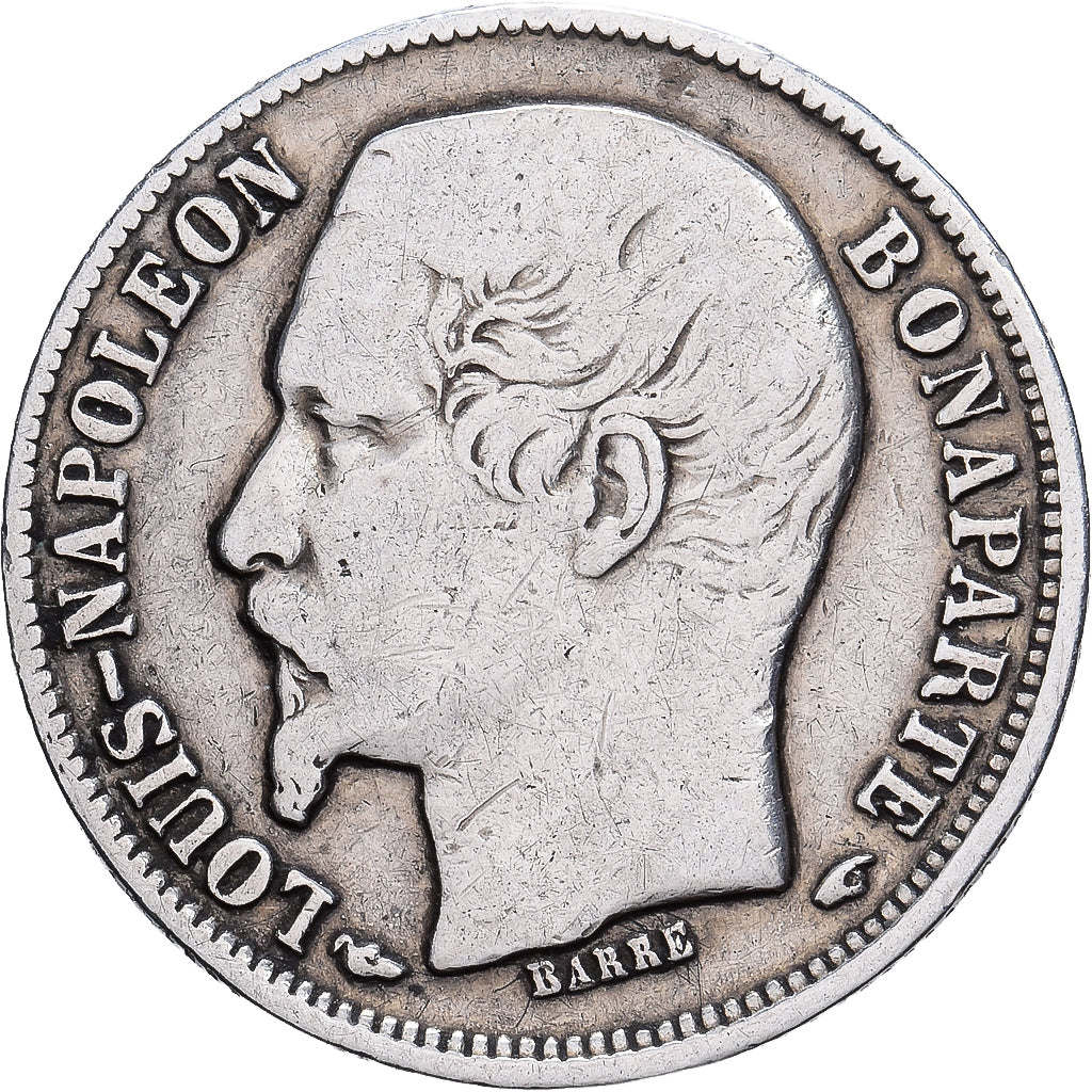 Frankreich, Louis-Napoléon Bonaparte, 50 Centimes, 1852, Paris, Silber, S+