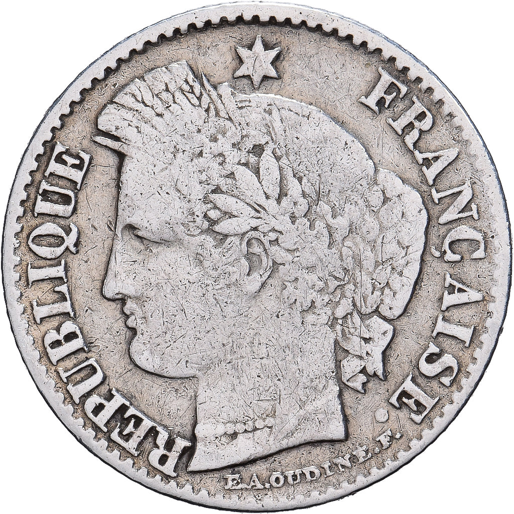 Frankreich, 20 Centimes, Cérès, 1851, Paris, Silber, S+, Gadoury:303, KM:758.1