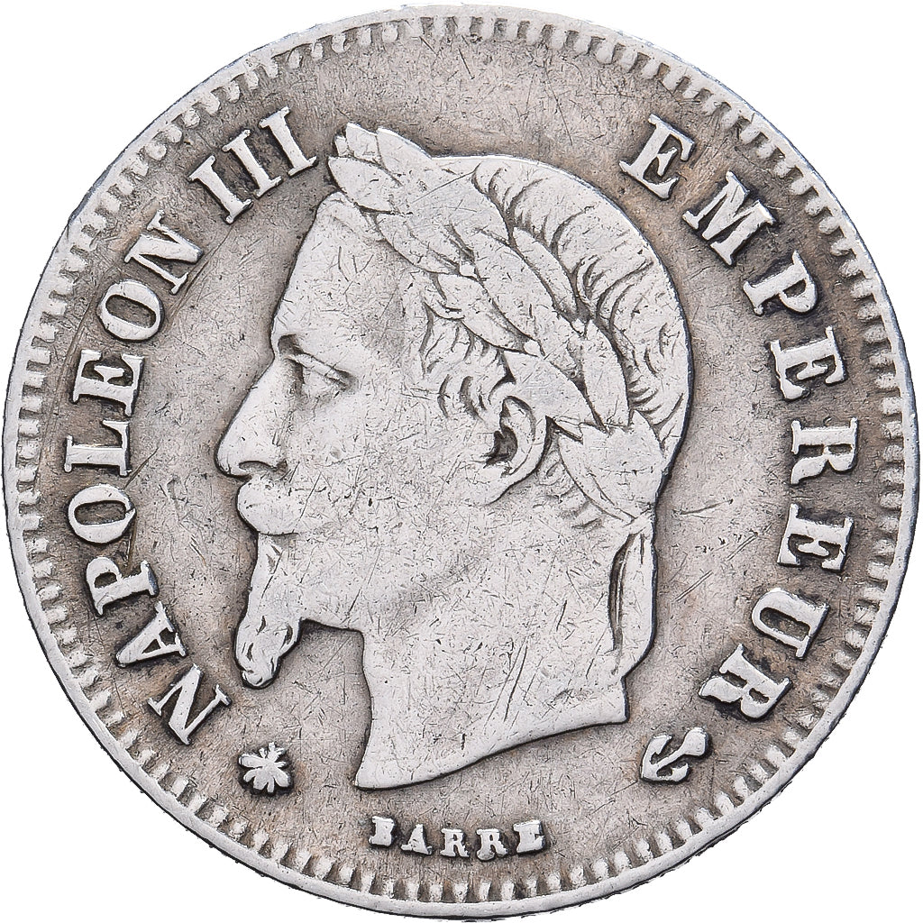 Frankreich, Napoleon III, 20 Centimes, 1866, Paris, Silber, S+, Gadoury:308
