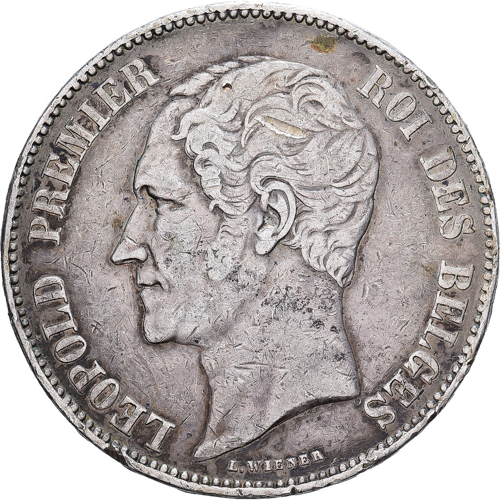 Belgia, Leopold I, 5 Francs, 5 Frank, 1850, Brussels, Srebro, EF(40-45), KM:17