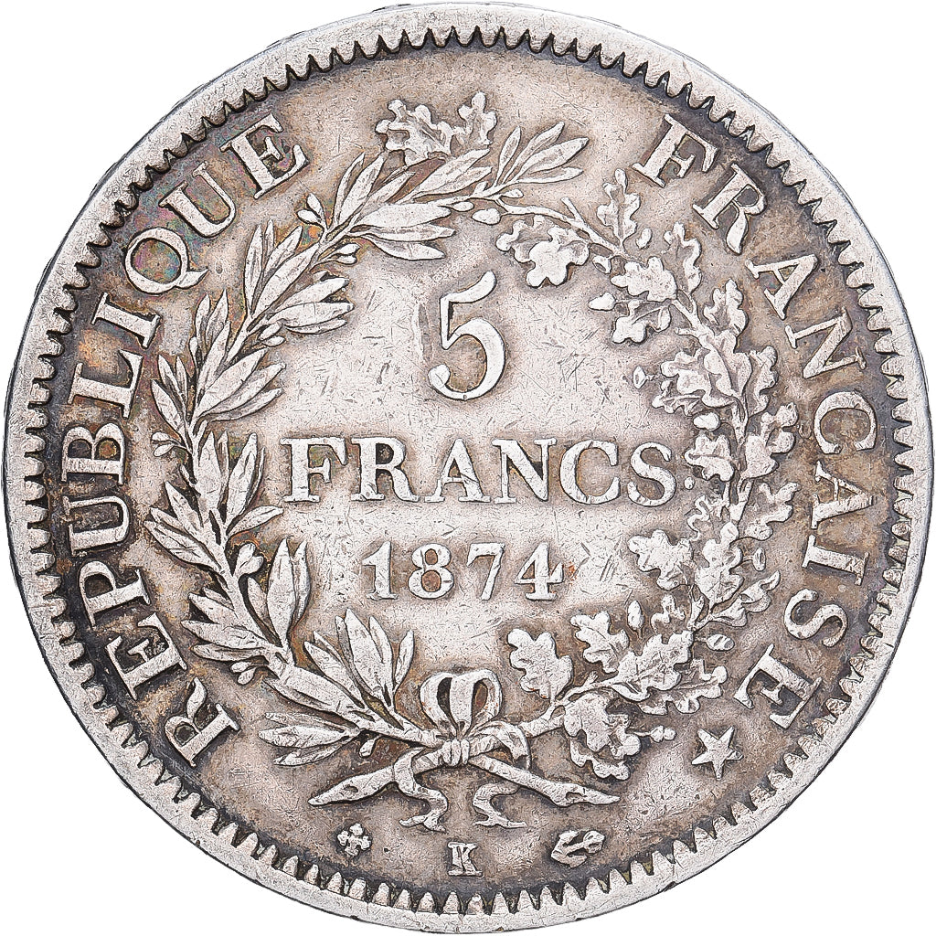 France, Napoleon III, 5 Francs, 1874, Paris, Silver, EF(40-45), Gadoury:739