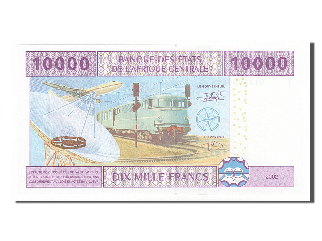 Banconote, Stati dell’Africa centrale, 10,000 Francs, 2002, FDS