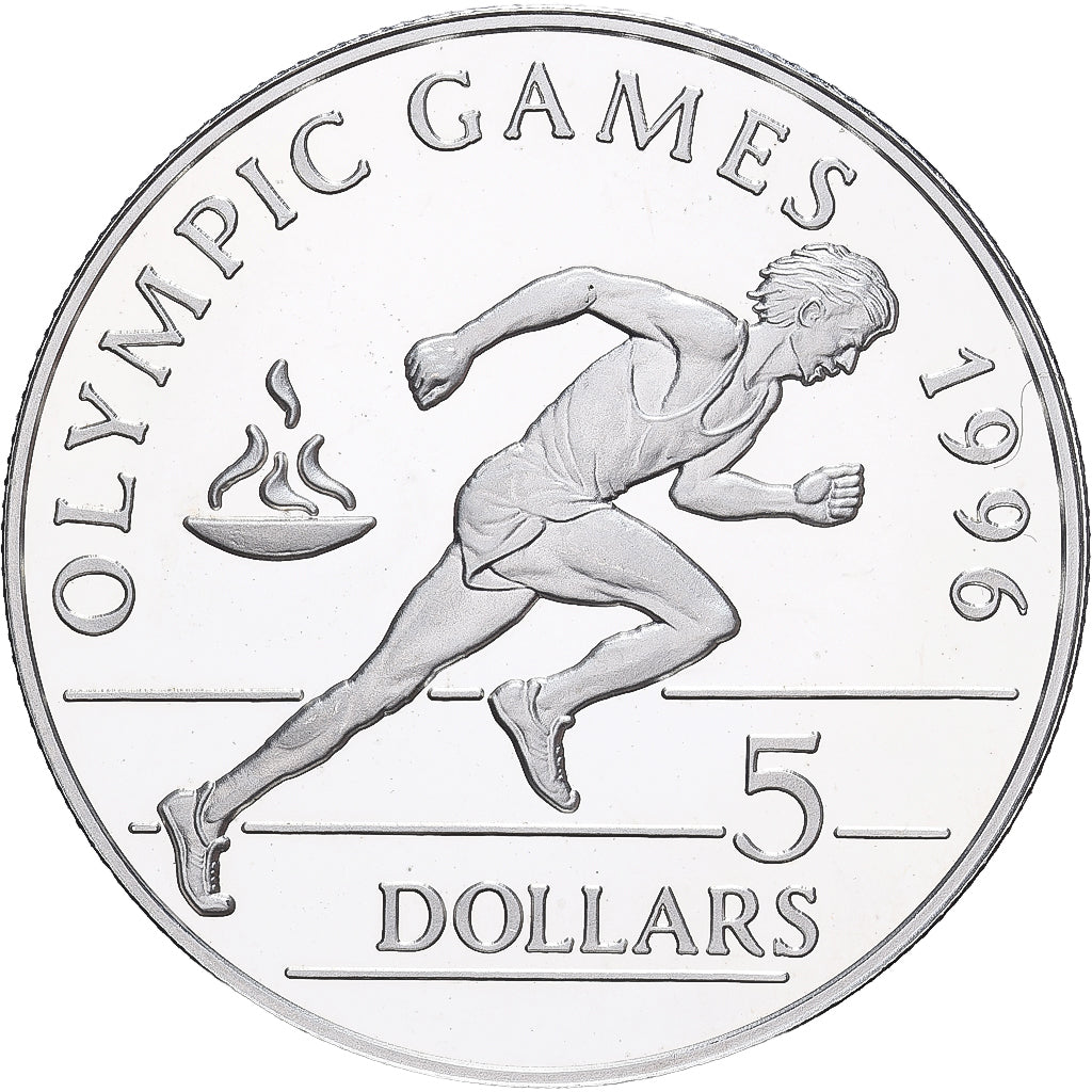 Niue, 5 Dollars, Olympic Games, 1996, Proof, Silver, MS(65-70)