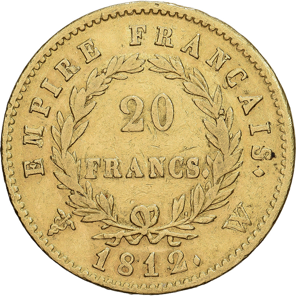 Francia, Napoleon I, 20 Francs, 1812, Lille, Oro, MBC, Gadoury:1025, KM:695.10