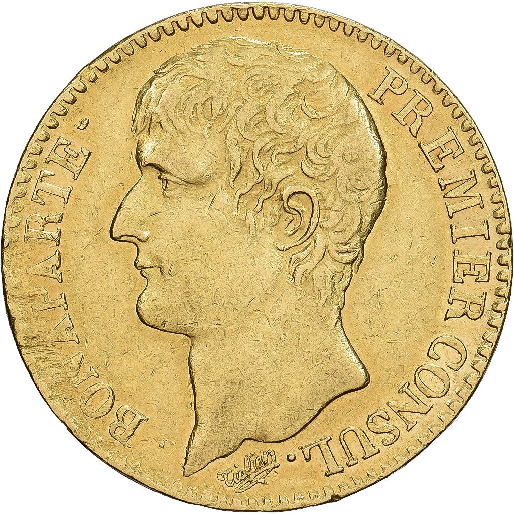 Frankrijk, Bonaparte Ier Consul, 40 Francs, An 12, Paris, Goud, ZF+