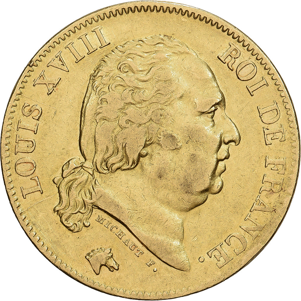Frankrijk, Louis XVIII, 40 Francs, 1818, Lille, Goud, ZF, Gadoury:1092, KM:713.6