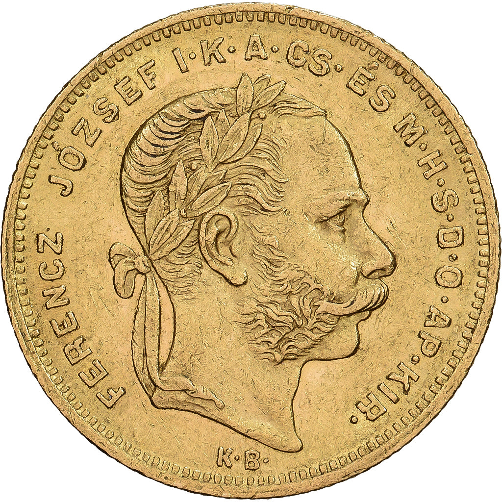 Hungary, Franz Joseph I, 8 Forint 20 Francs, 1872, Kormoczbanya, Gold