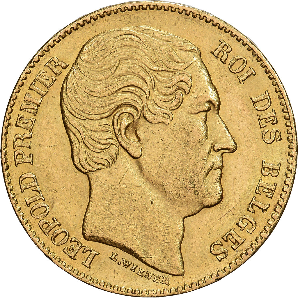 Belgium, Leopold I, 20 Francs, 20 Frank, 1865, Brussels, Gold, AU(50-53), KM:23
