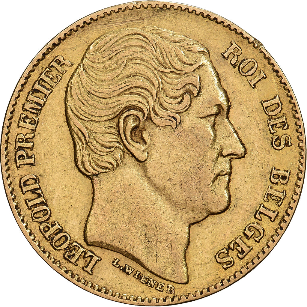 Bélgica, Leopold I, 20 Francs, 20 Frank, 1865, Brussels, Oro, MBC+, KM:23