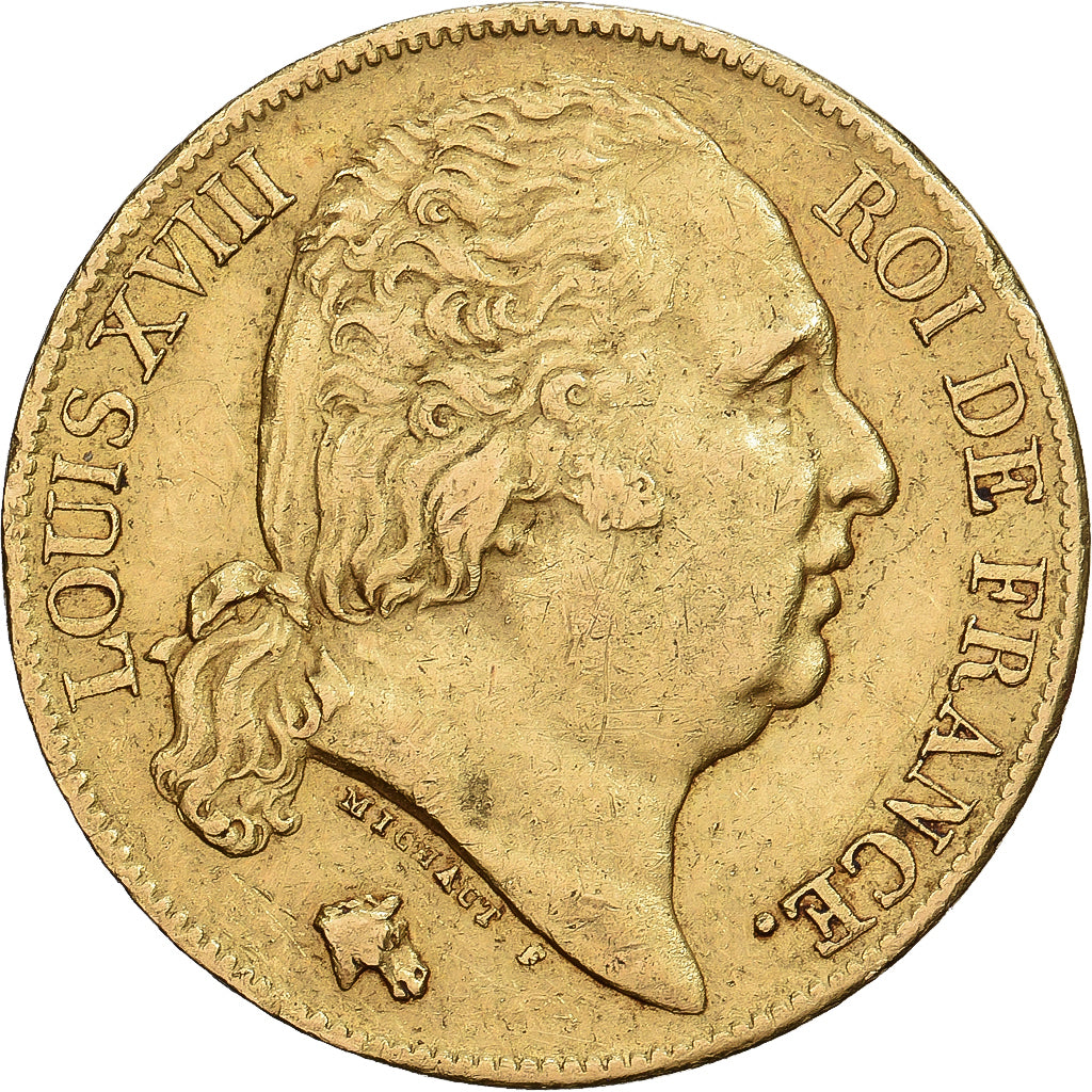 France, Louis XVIII, 20 Francs, 1819, Paris, Or, TTB, Gadoury:1028, KM:712.1