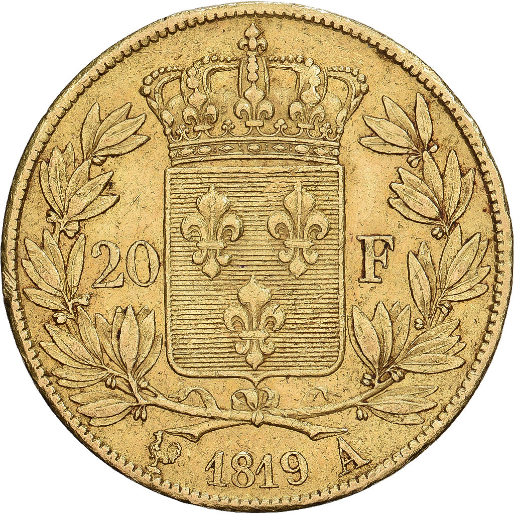 France, Louis XVIII, 20 Francs, 1819, Paris, Or, TTB, Gadoury:1028, KM:712.1